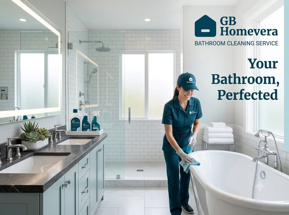 Bathroom being cleaned